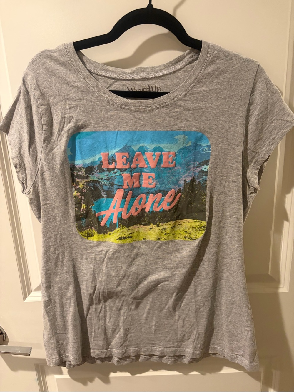 Wound Up Light Gray Graphic Tee with Multicolor Accents